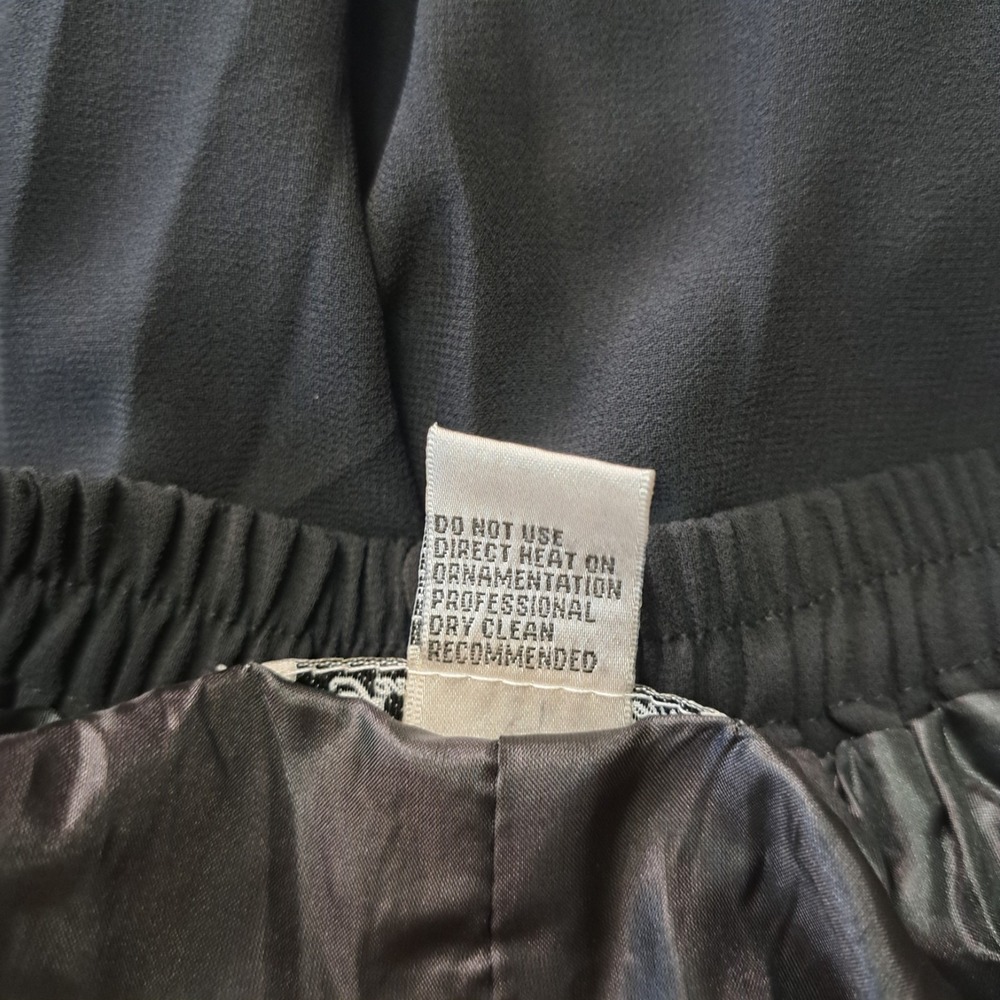 Tally Taylor Vtg Black Cutwork Embroidery Pants‎ 18 Old Money Quiet Luxury Chic - Picture 6 of 7